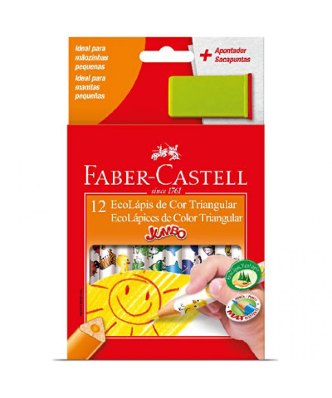 Lápis de Cor 12 cores Jumbo - Faber Castell